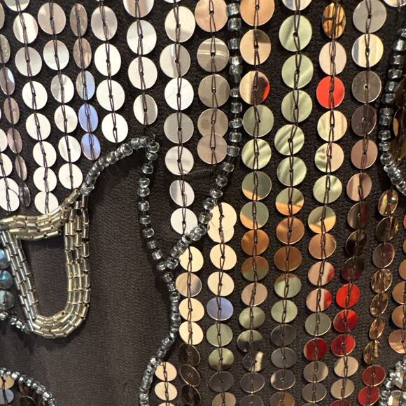 ASOS Sequin Dress in Black and Gold - Picture 11 of 16